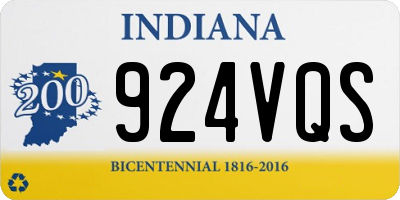 IN license plate 924VQS