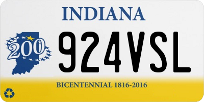 IN license plate 924VSL