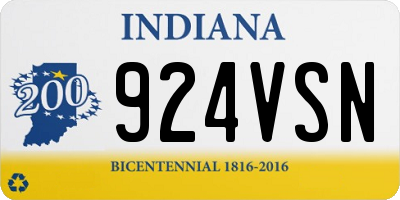 IN license plate 924VSN