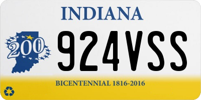 IN license plate 924VSS