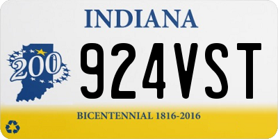 IN license plate 924VST