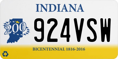 IN license plate 924VSW