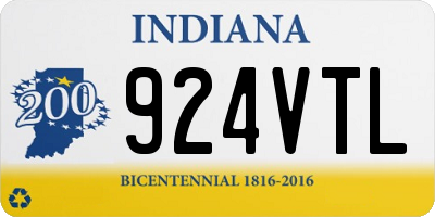 IN license plate 924VTL