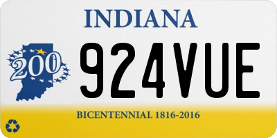 IN license plate 924VUE
