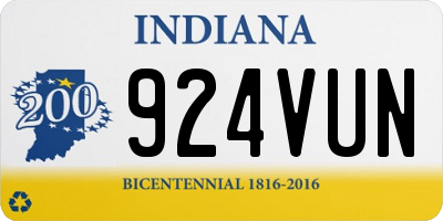 IN license plate 924VUN