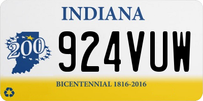 IN license plate 924VUW