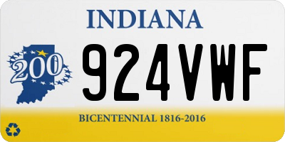 IN license plate 924VWF