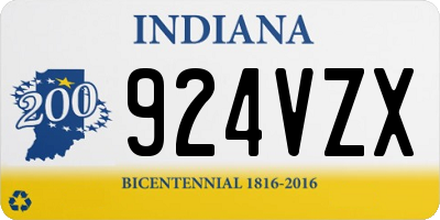 IN license plate 924VZX
