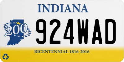 IN license plate 924WAD