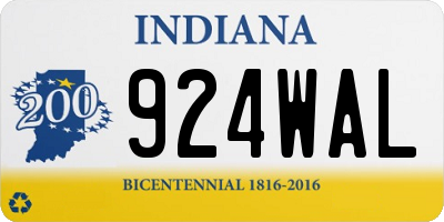 IN license plate 924WAL