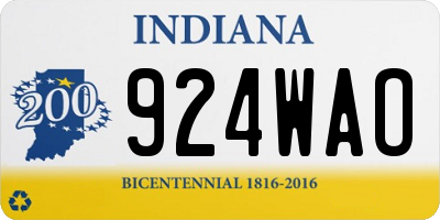 IN license plate 924WAO