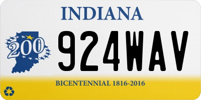 IN license plate 924WAV