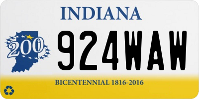 IN license plate 924WAW