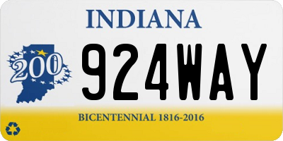 IN license plate 924WAY