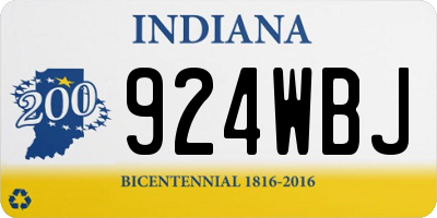 IN license plate 924WBJ