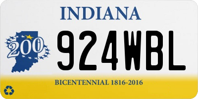 IN license plate 924WBL