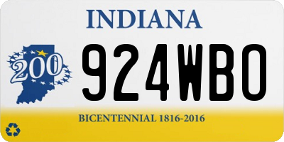 IN license plate 924WBO