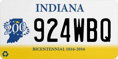 IN license plate 924WBQ