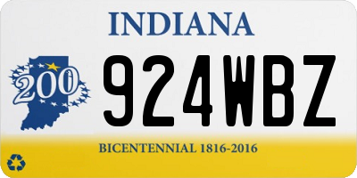 IN license plate 924WBZ