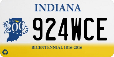 IN license plate 924WCE