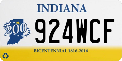 IN license plate 924WCF