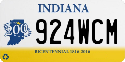 IN license plate 924WCM