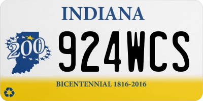 IN license plate 924WCS