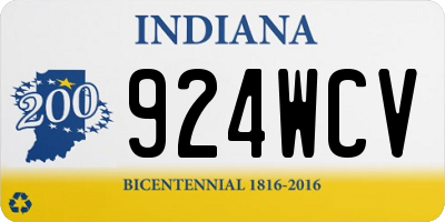 IN license plate 924WCV