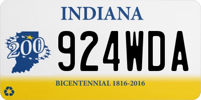 IN license plate 924WDA
