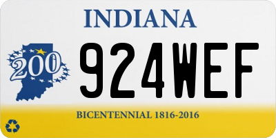 IN license plate 924WEF