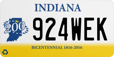IN license plate 924WEK