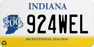IN license plate 924WEL