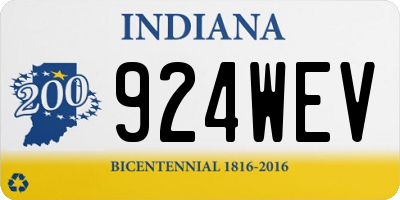 IN license plate 924WEV