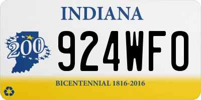 IN license plate 924WFO