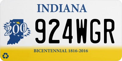 IN license plate 924WGR