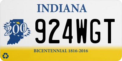 IN license plate 924WGT