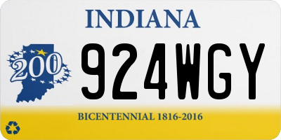 IN license plate 924WGY