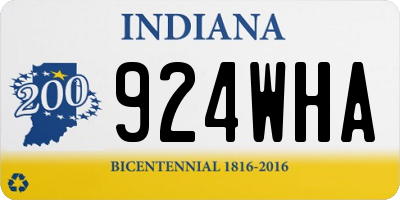 IN license plate 924WHA