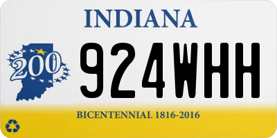 IN license plate 924WHH