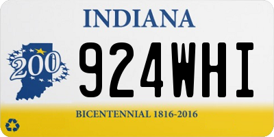 IN license plate 924WHI