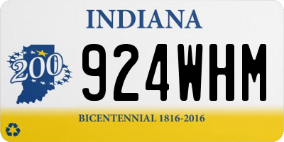 IN license plate 924WHM