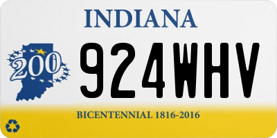 IN license plate 924WHV