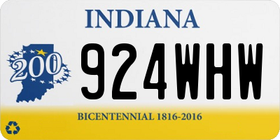 IN license plate 924WHW