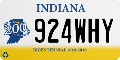 IN license plate 924WHY