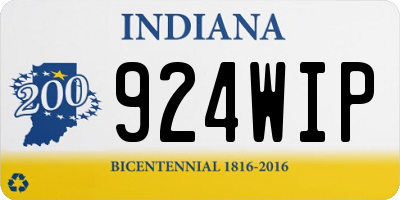 IN license plate 924WIP