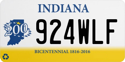 IN license plate 924WLF