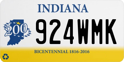 IN license plate 924WMK