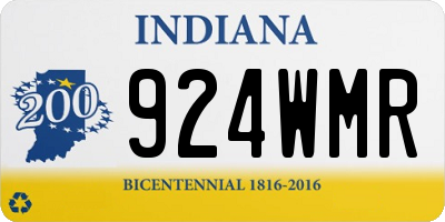 IN license plate 924WMR