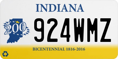 IN license plate 924WMZ