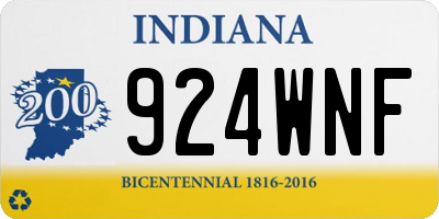IN license plate 924WNF